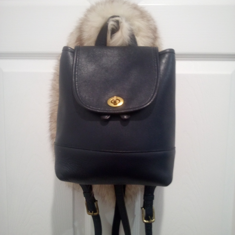 COACH 9960 Vintage Midnight Blue Leather MiniDaypack Backpack Purse Bag